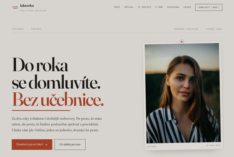 Výuka jazyka online, varianta B