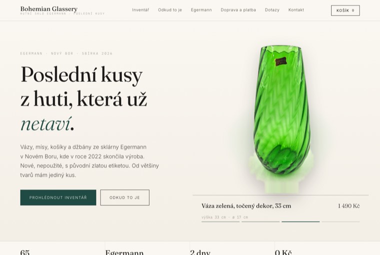 E-shop s hutním sklem