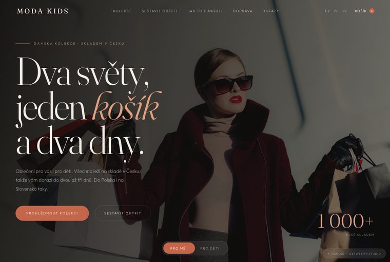 Dětská móda, e-shop
